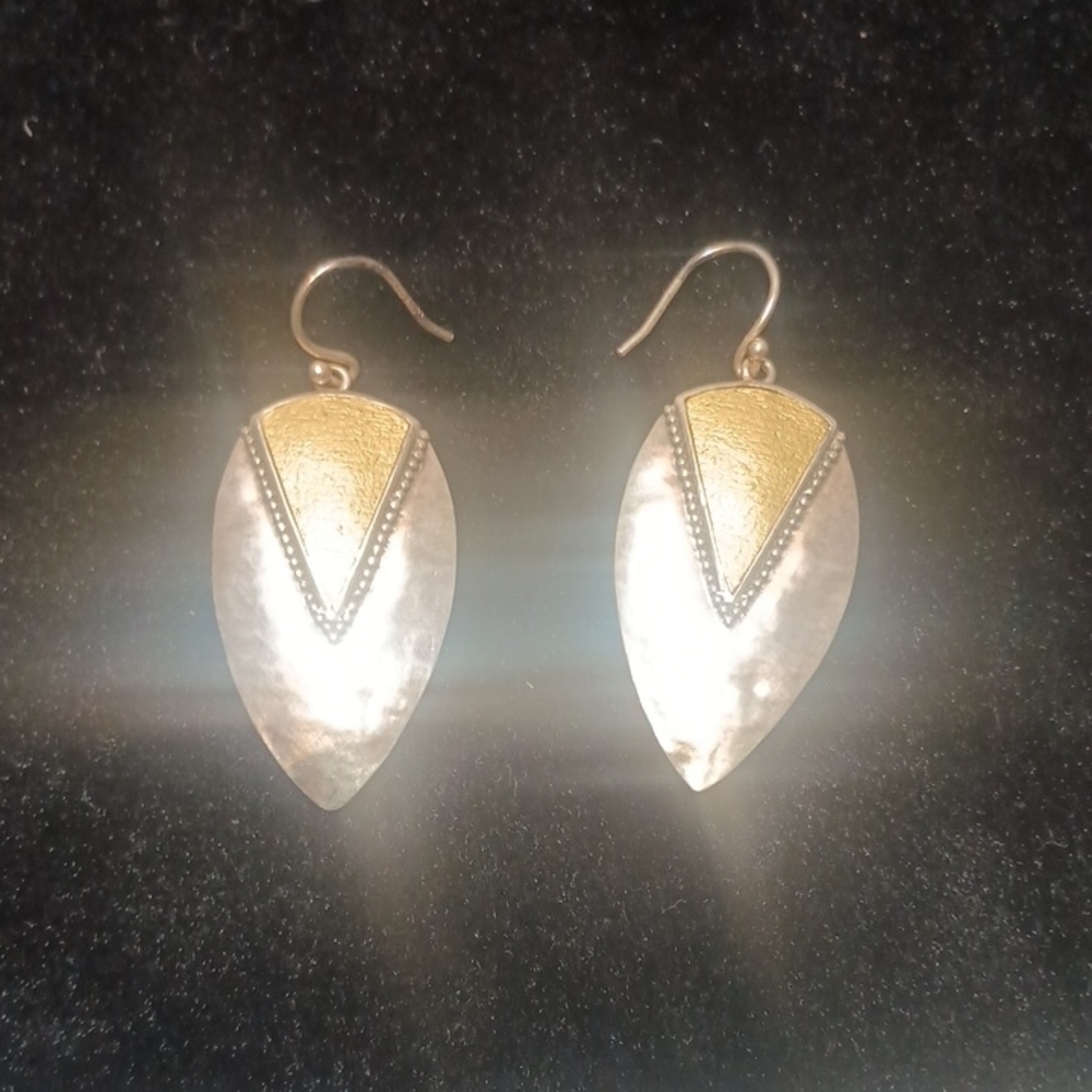 Sterling Silver And Brass Earrings Silpada
